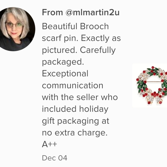 RESTOCKED! New! Christmas Brooch Scarf Pin - Picture 9 of 9